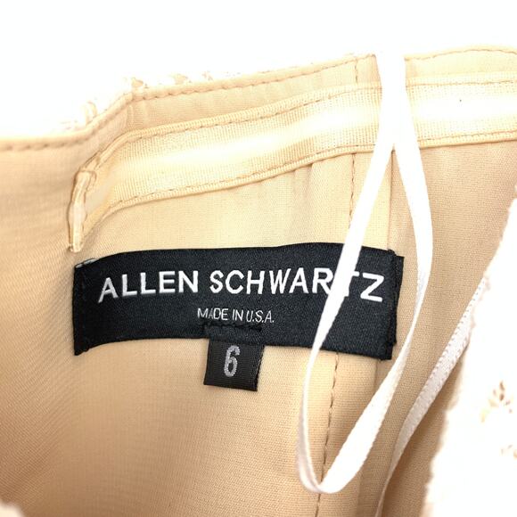 Allen Schwartz Dress Women's Size 6 Ruffle Lace Strapless Off Shoulder White - Picture 6 of 7